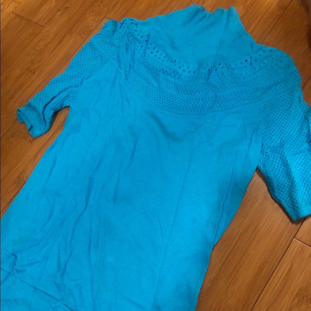 Cache Lightweight Light Blue Turtleneck Top - image 1